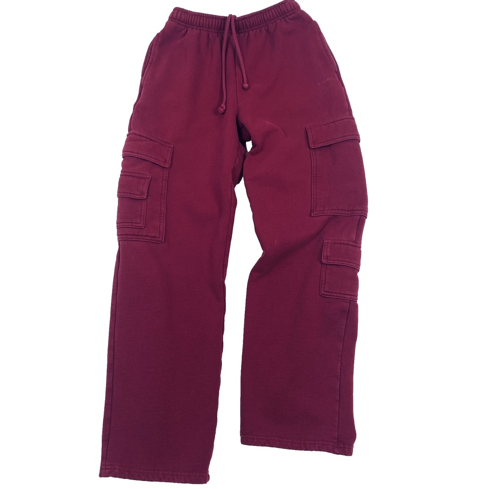 Garage UltraFleece Cargo Sweatpants Women’s XS Burgundy Drawstring
